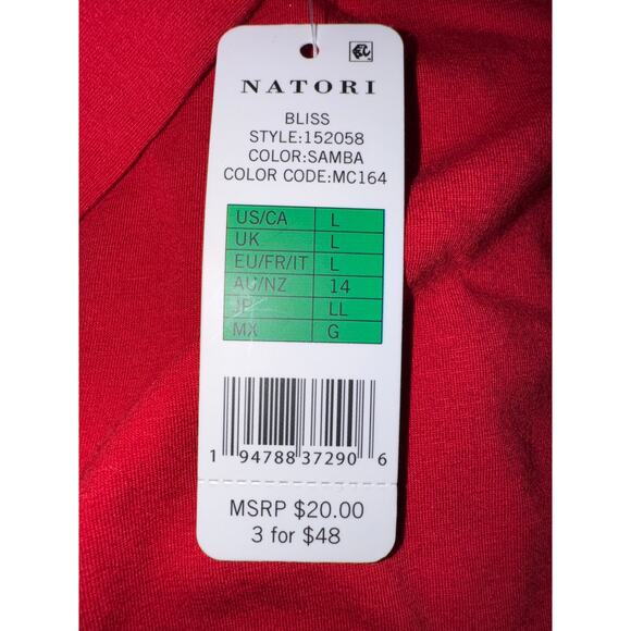 Brand New Natori Women's Size Large Samba Red Bliss Panties Briefs - Picture 4 of 5